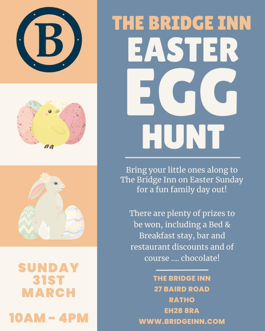 The Bridge Inn Easter egg hunt for easter sunday